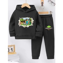 Kışlık Kız Erkek Çocuk Eşofman Takımı 5 6 7 8 9 10 11 12 Yaş Unisex Minecraft