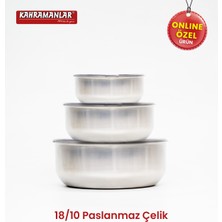 Kahramanlar Chef Box 3’lü Çelik Saklama Kabı 6 Parça