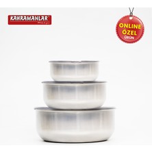 Kahramanlar Chef Box 3’lü Çelik Saklama Kabı 6 Parça