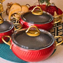 Özkent Hira Granit 6 Parça Güveç Set Kırmızı