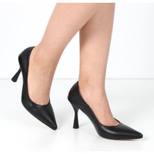 Celal Gültekin Kadın Siyah Yüksek Ince Topuklu Deri Stiletto