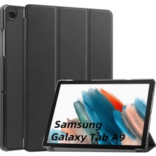 Samsung Galaxy Tab A9 Siyah Deri Tablet Kılıfı (Yurt Dışından)