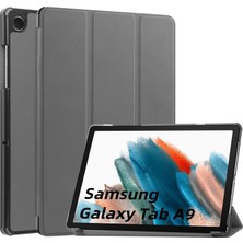 XStore Samsung Galaxy Tab A9 Gri Için Deri Tablet Kılıfı (Yurt Dışından)