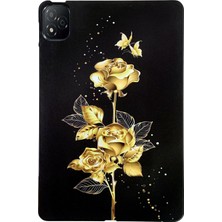 Infinix Xpad Golden Rose Için Boyalı Tpu Tablet Kılıfı (Yurt Dışından)