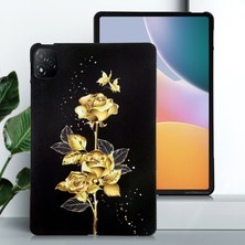 Infinix Xpad Golden Rose Için Boyalı Tpu Tablet Kılıfı (Yurt Dışından)