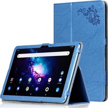 XStore Tcl Tab Pro 5g Mavi Için Çiçek Kabartmalı Tablet Kılıfı (Yurt Dışından)