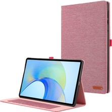 XStore Infinix Xpad Rose Red Için Kumaş Dokulu Pu Tablet Kılıfı (Yurt Dışından)