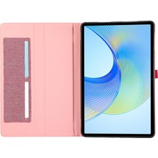 XStore Infinix Xpad Rose Red Için Kumaş Dokulu Pu Tablet Kılıfı (Yurt Dışından)