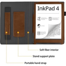 Pocketbook Inkpad Renkli Dana Derisi Deri Kılıf 2 / 3 Kahverengi (Yurt Dışından)