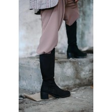 Tatto Si̇hi̇rli̇ Çi̇zme 5 Cm Topuklu Yeni̇ Sezon Siy.suet