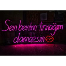 Çizgi Neon Cizgineon Sen Benim Tırnağım Olamazsın Işıklı Neon LED Duvar Dekarasyon