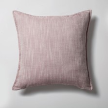 Fineroom Living Porto - Keten Kare Kırlent 50  x  50 - Pembe (Ic Yastık Dahil)
