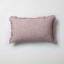 Fineroom Living Soho - Keten Püsküllü Kırlent 30  x  50 - Pembe (Ic Yastık Dahil)