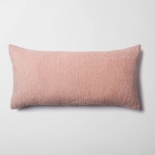 Fineroom Living Cozy - Sheepskin Dokulu Tüylü Kırlent 35  x  70 - Pembe (Ic Yastık Dahil)