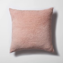 Fineroom Living Cozy - Sheepskin Dokulu Tüylü Kırlent 50  x  50 - Pembe (Ic Yastık Dahil)