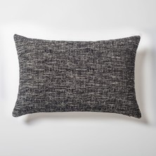 Fineroom Living Flap - Dokulu Düz Dikdörtgen Kırlent 40  x  60 - Siyah (Ic Yastık Dahil)