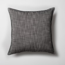 Fineroom Living Porto - Keten Kare Kırlent 50  x  50 - Siyah (Ic Yastık Dahil)