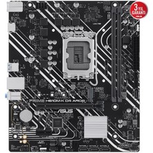 Asus Prıme H610M-K D4 Ddr4 3200MHZ 1xvga 1xhdmı 1xm.2 USB 3.2 Matx 1700P (12. / 13. ve 14. Nesil Işlemci Uyumlu)