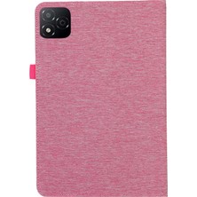 Infinix Xpad Rose Red Için Kumaş Dokulu Pu Tablet Kılıfı (Yurt Dışından)