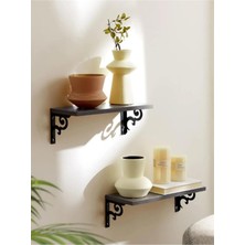 Mavi Trend Duvar Rafı Kitaplık Mutfak Banyo Yaşam Alanı Metal Ahşap 3 Lü Set Raf
