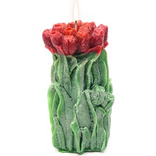 Missi El Yapımı Kırmızı Lale Mum