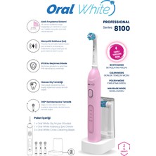 Oral White 4 Modlu Professional Series 8100 Şarjlı Diş Fırçası Pembe