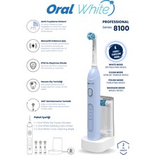 Oral White 4 Modlu Professional Series 8100 Şarjlı Diş Fırçası Mavi