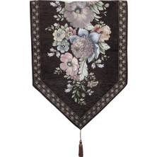 Belıeve Kınay Jakarlı Dokuma Goblen Dekoratif Runner 45*150 Acı Kahve