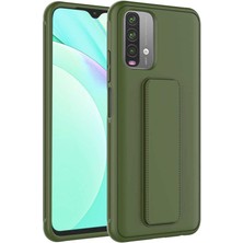 ZORE Xiaomi Poco M5S Kılıf Zore Qstand Kapak-Koyu Yeşil