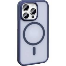 ZORE Apple iPhone 14 Pro Kılıf Magsafe Şarj Özellikli Mat Arka Yüzey Zore Sio Kapak-Koyu Mor