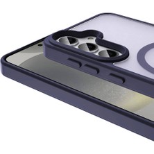 ZORE Samsung Galaxy S24 Kılıf Magsafe Şarj Özellikli Mat Arka Yüzey Zore Sio Kapak-Lacivert