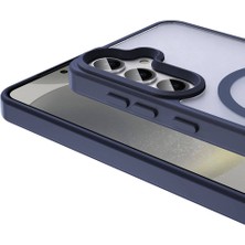 ZORE Samsung Galaxy S24 Kılıf Magsafe Şarj Özellikli Mat Arka Yüzey Zore Sio Kapak-Lacivert