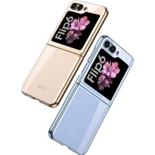 ZORE Samsung Galaxy Z Flip 6 Kılıf Zore Full Camlı Kıpta Kapak-Gold