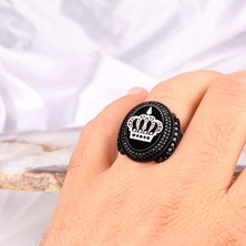 Takı925 925 Ayar Gümüş Mikro Taşlı Kral Tacı Model Yüzük