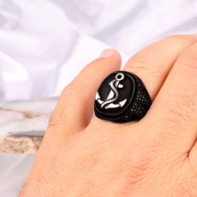 Takı925 Mikro Taşlı Deniz Çapası Model 925 Ayar Gümüş Yüzük