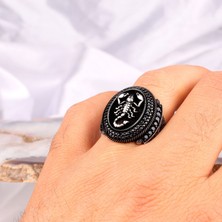 Takı925 925 Ayar Gümüş Mikro Taşlı Akrep Model Yüzük