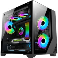 Strong Shadow 3x 120MM Rgb Reset Buton Mesh Matx Gaming Oyuncu Bilgisayar Kasası Powersız