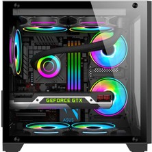 Strong Shadow 3x 120MM Rgb Reset Buton Mesh Matx Gaming Oyuncu Bilgisayar Kasası Powersız