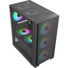 Strong Erebor 4x 120MM Rainbow Mesh Matx Gaming Oyuncu Bilgisayar Kasası Powersız