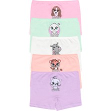 Domikids Kız Çocuk Pamuklu Likralı Boxer 5'li 78250