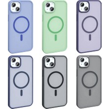 Apple iPhone 14 Plus Kılıf Magsafe Şarj Özellikli Mat Arka Yüzey Zore Sio Kapak-Açık Yeşil