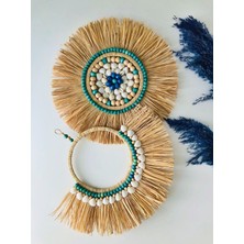 Rafya Duvar Süsü Duvar Panosu Rafya Kapı Süsü Balkon Dekorasyonu Balkon Mobilyası Duvar Süsü Ayna