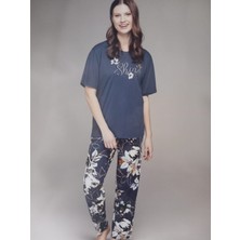 Pijapia Büyük Beden Kısa Kollu Kadın Pijama Takımı 2434