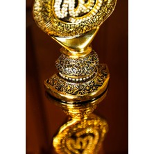 Islami Hediyelik En Güzel Manevi Hediyeler Gold Dekoratif Obje Lale Allah Muhammed Lüks Biblo