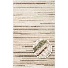 Joy 01 Green Brown Hav Toz Vermeyen Yumuşak Dokulu Modern Makine Halısı