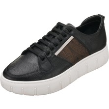 Costo Shoes KKZ4103 Siyah Deri Gündelik Spor Ayakkabı Rahat Geniş Kalıp