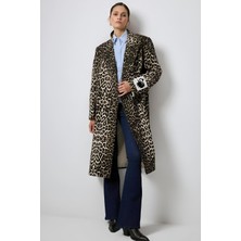 Touche Leopar Desenli Uzun Ceket MKN3051