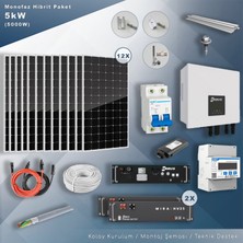 Matech 5kw Monofaz Hibrit Depolamalı Paket Sistem