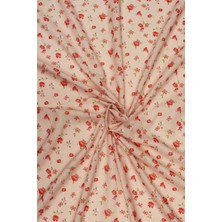 Çiçek Desenli Dijital Baskılı Keten Kumaş / En 1,50  cm