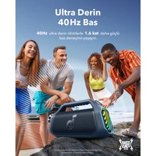 Anker Soundcore Boom 2 Plus Bluetooth Hoparlör - 140W- 2+2 Stereo Kanal - Bassup 2.0 - 30W Hızlı Şarj - 20 Saat Oynatma Süresi - Ipx7 Su Geçirmezlik - Rgb Işıklar - Usb-C - Özel Eq - Mavi - A3134